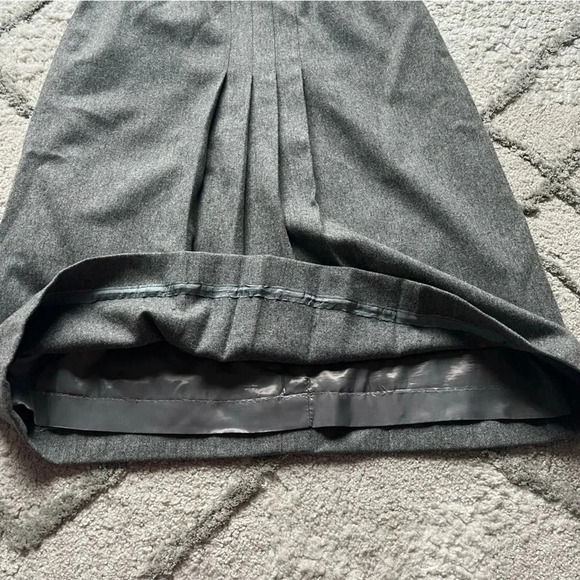 Vintage wool gray midi skirt pleated high rise 28 - Picture 9 of 13